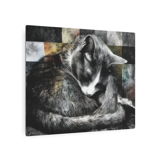 Abstract Metal Wall Art Sign - Pet-Inspired Malevich Style Artwork Display - Metal Wall Art Print