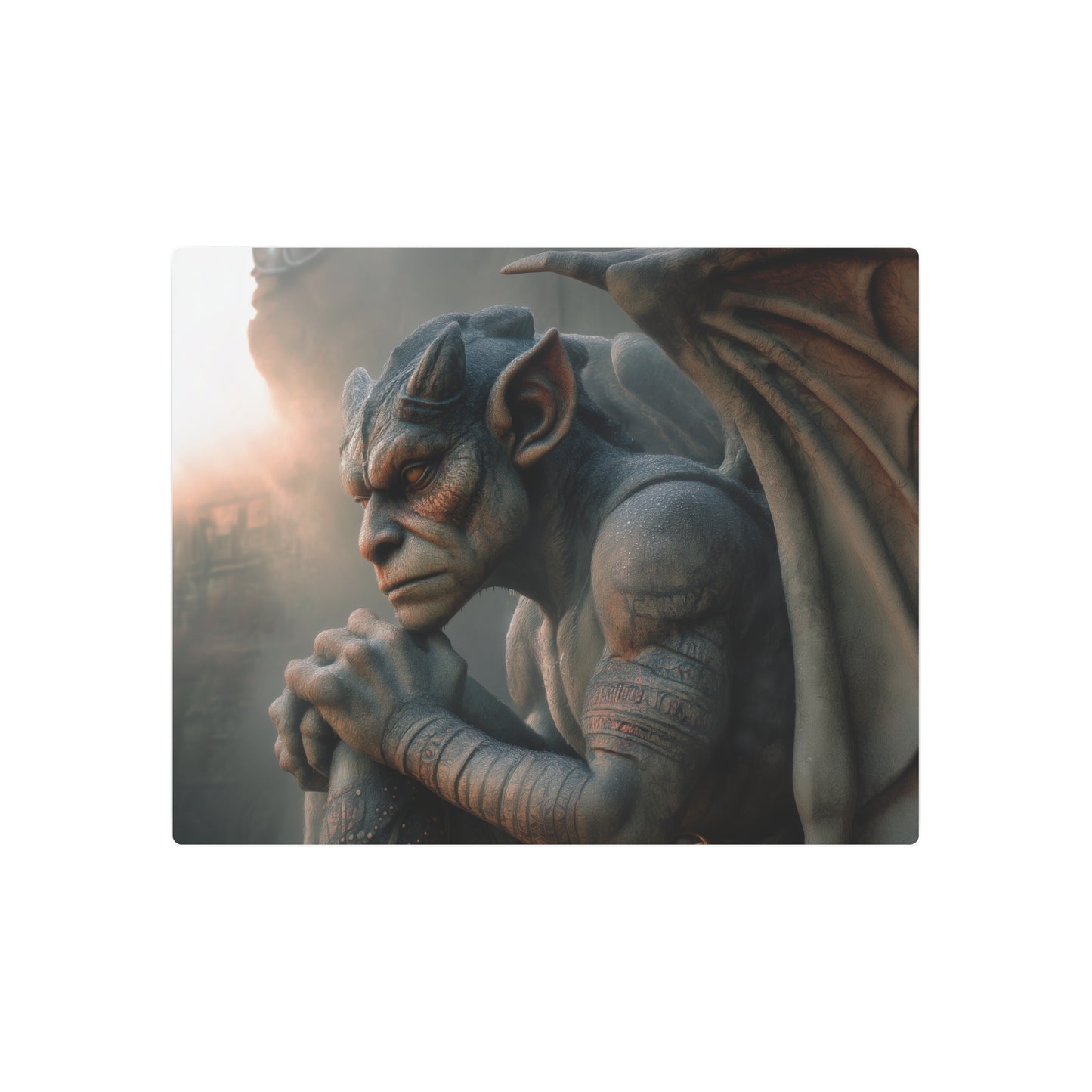 Gothic Gargoyle Metal Wall Art inspired by Aaron Griffin’s Style - Metal Wall Art Print