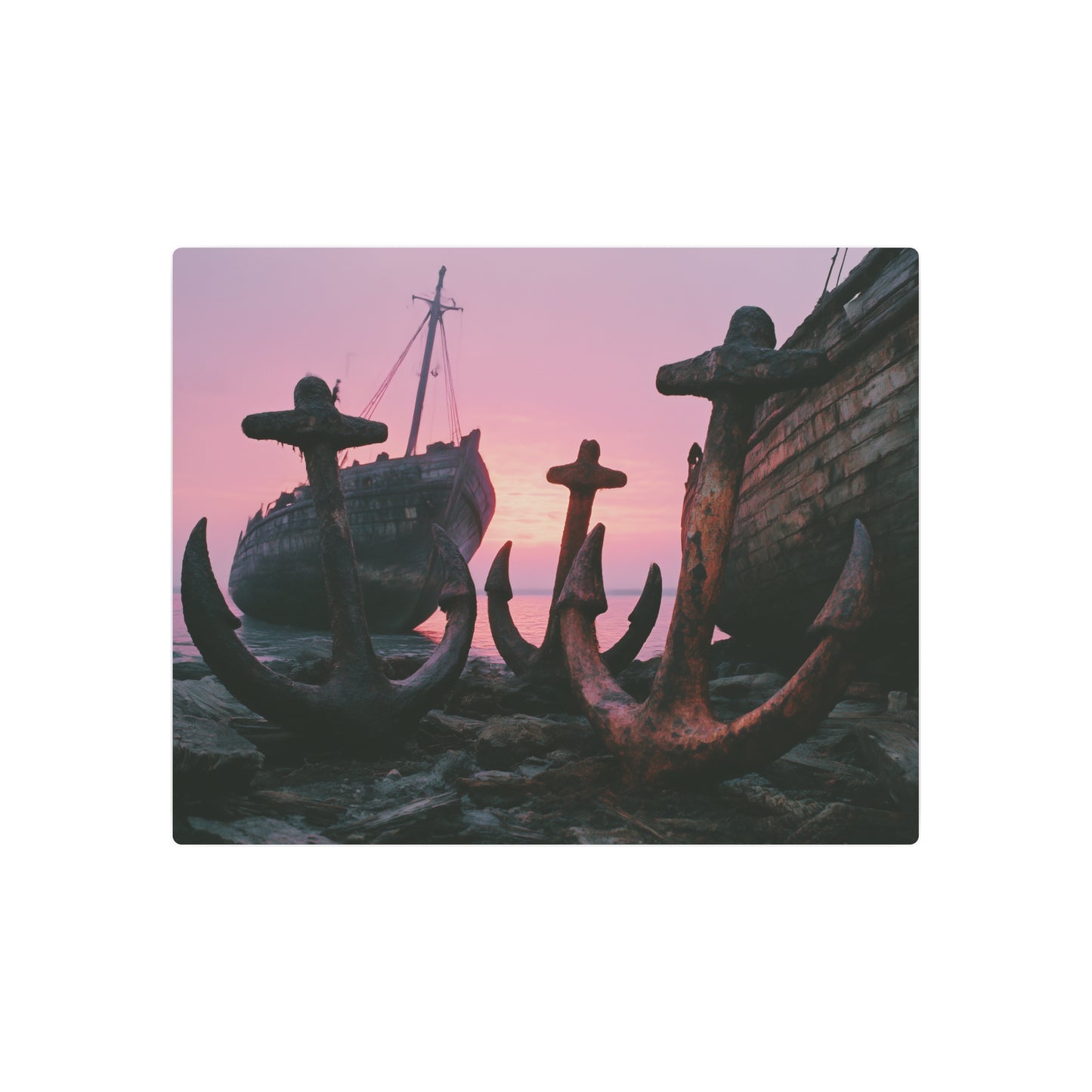 Rustic Anchor Boat Photography Art print Metal Wall Art Sign