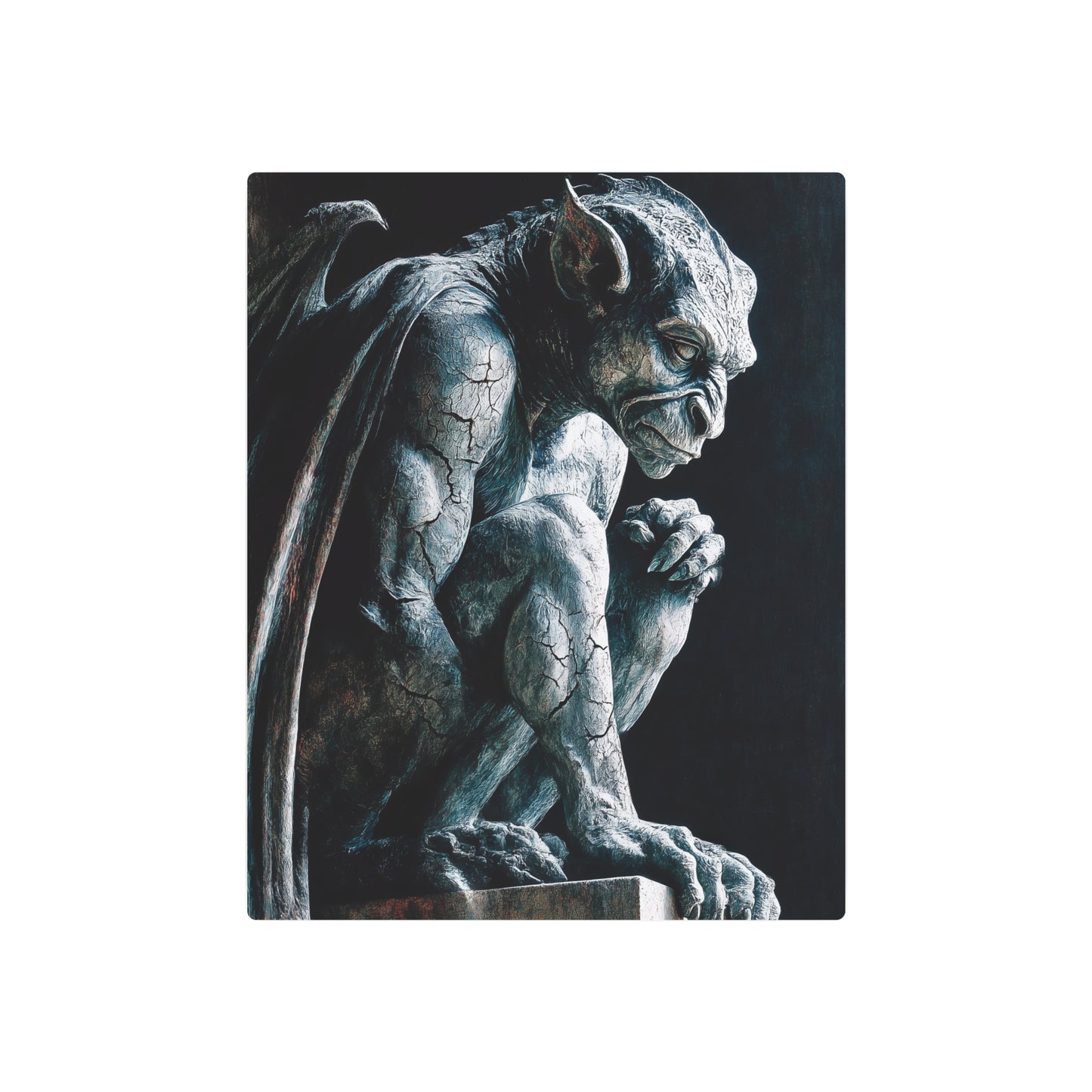 Gothic Gargoyle Salvador Dali Inspired Metal Wall Art Sign - Metal Wall Art Print