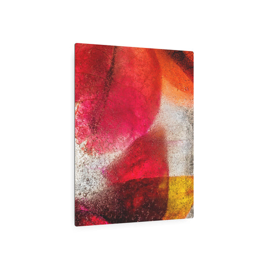 Vibrant Autumn Leaves Frozen in Ice - Abstract Metal Wall Art - Metal Wall Art Print