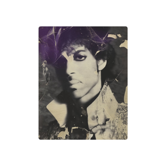 Distressed Metal Wall Art Sign Featuring Iconic Singer Prince in His Prime - Metal Wall Art Print