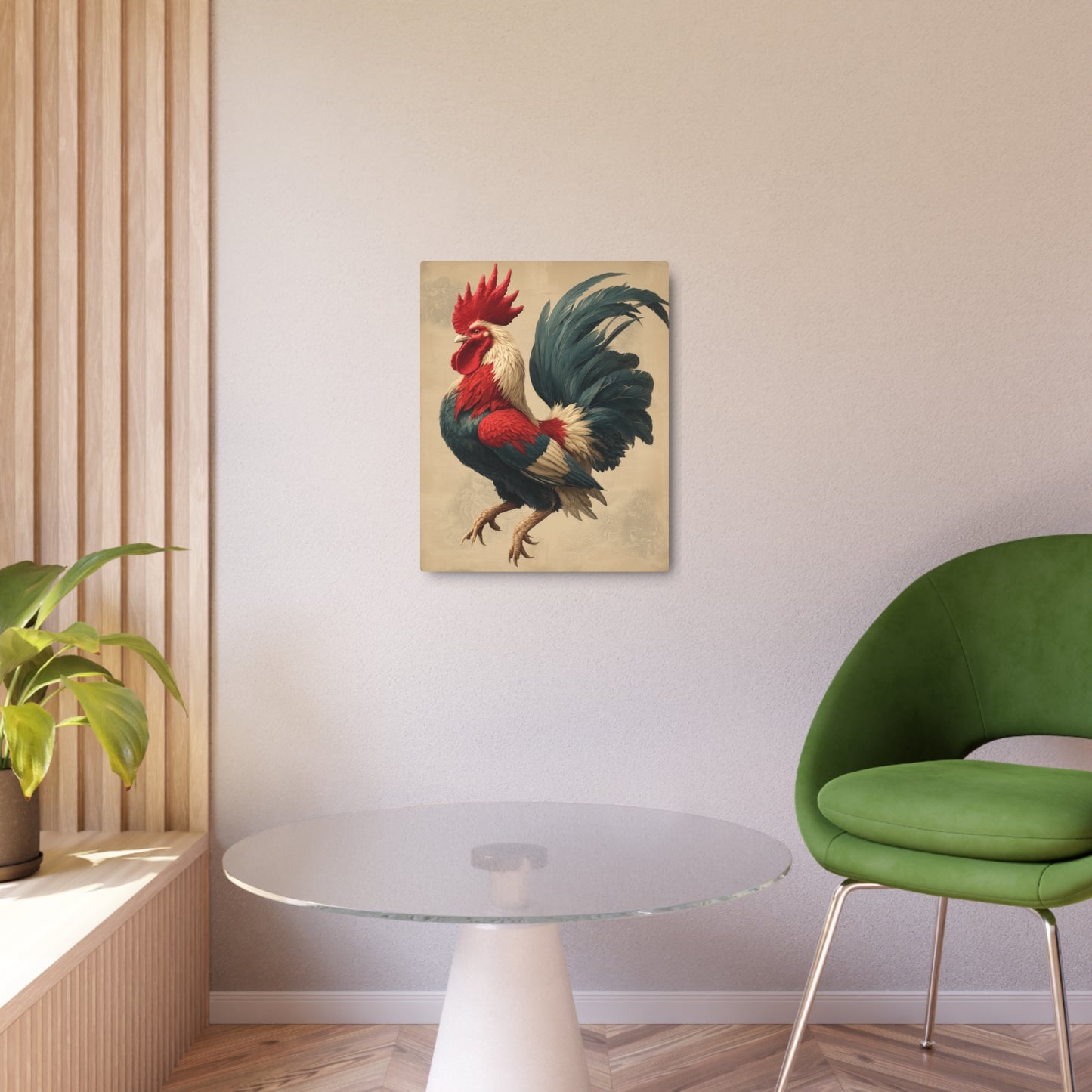 Animated Fighting Rooster Metal Wall Art Sign - One-of-a Kind Decor Piece