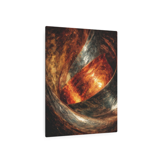 An abstract representation of various musical instruments, their curves, and lines exaggerated and distorted - Metal Wall Art Print