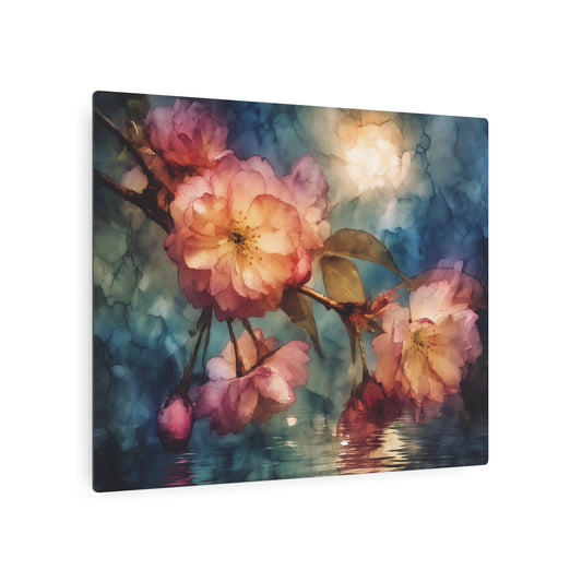 Georgia O'Keeffe Inspired Metal Wall Art – Watercolor Floral Still life - Metal Wall Art Print