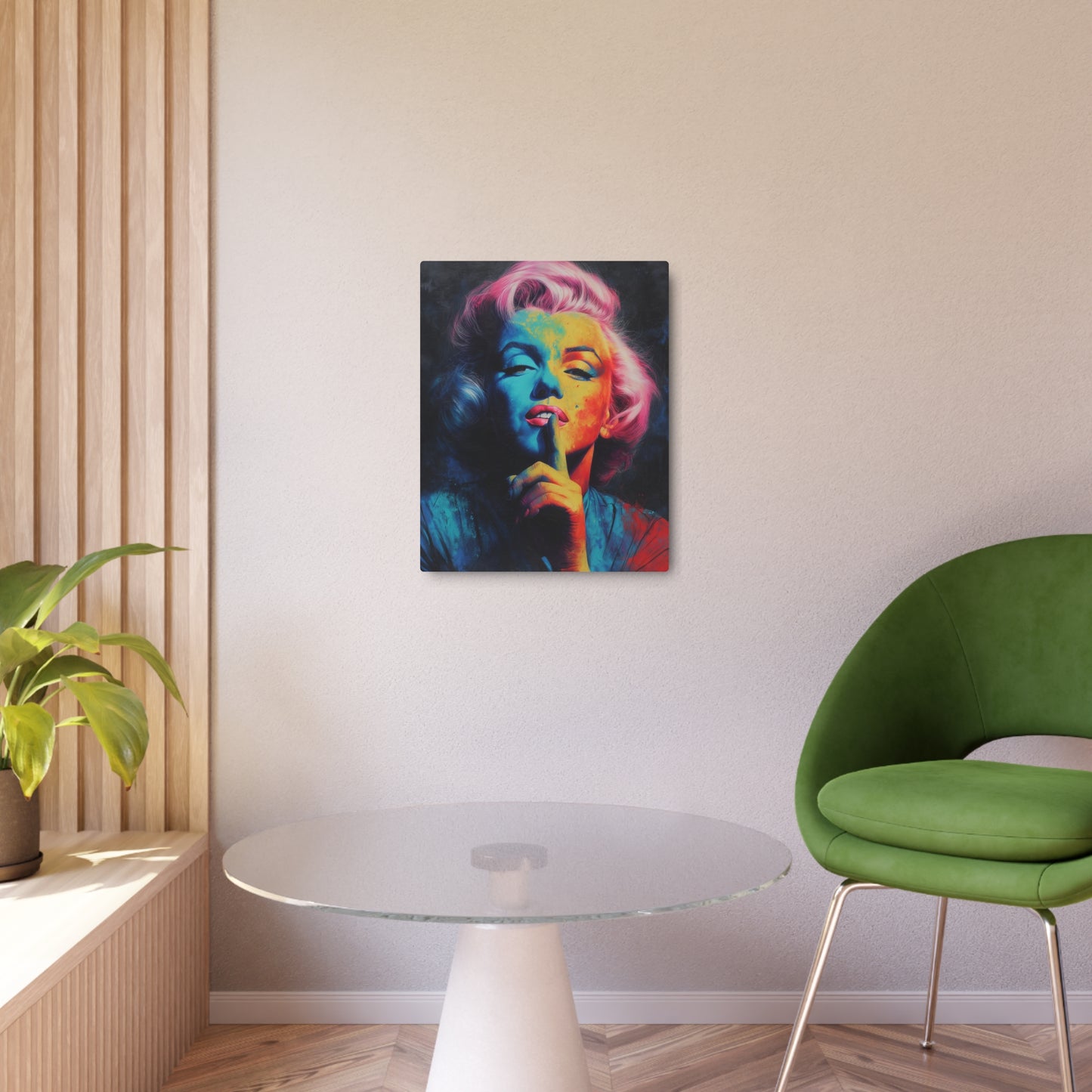 Marilyn Monroe Wall Art, Vibrant Chalk-Style Colors, Airbrushed Detail, Metal