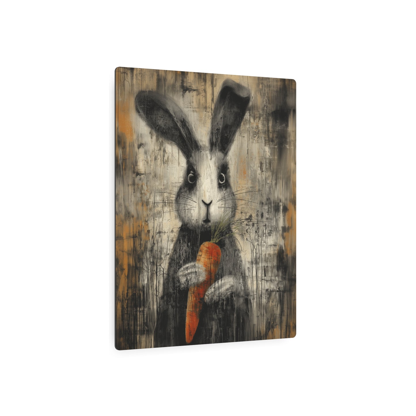 Adorable Bunny Metal Wall Art: Rustic Decor with Neutral Tones