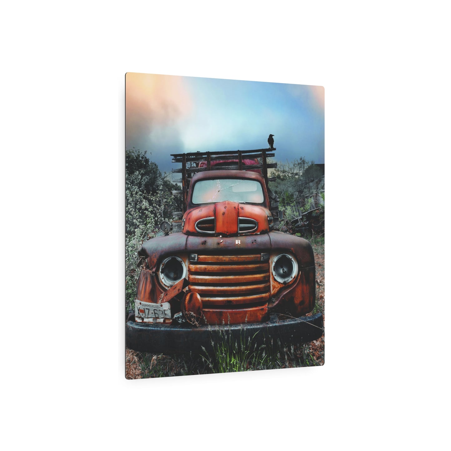 Vintage Car-Themed Metal Wall Art: Adds Rustic Charm to Homes & Offices - Metal Wall Art Print