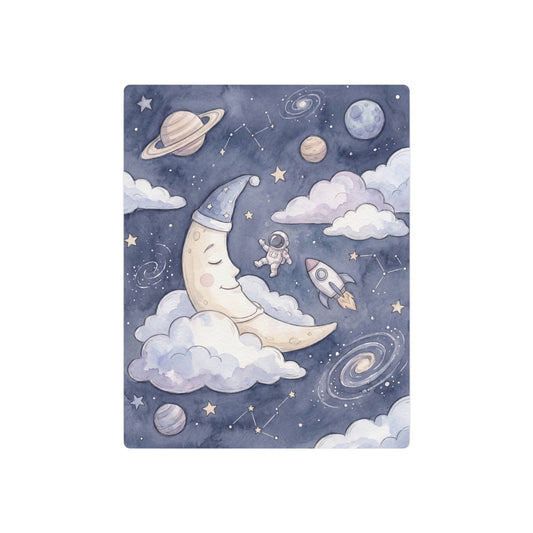 Astronaut Watercolor Moon and Stars Nursery Wall Art