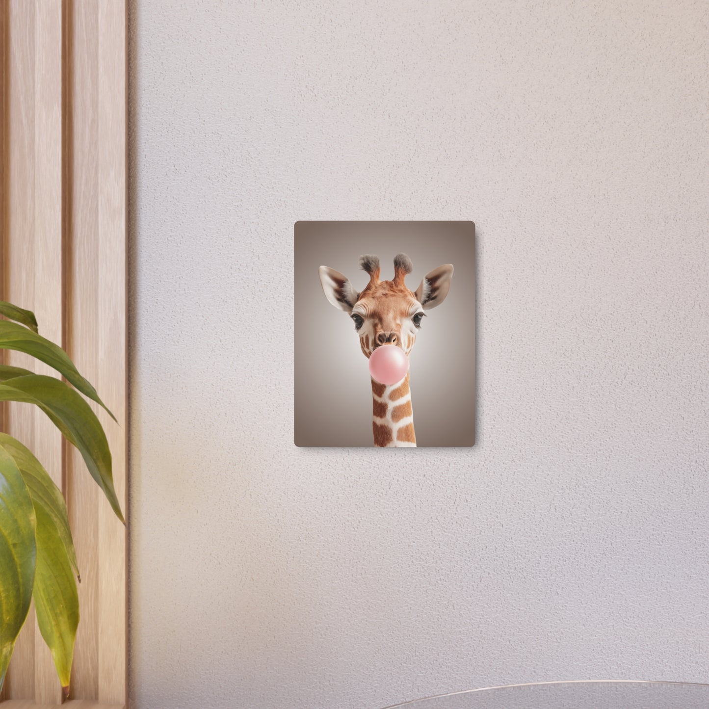 "Bubble Gum Giraffe" - Whimsical Metal Wall Art for Kids & Spunky Adults