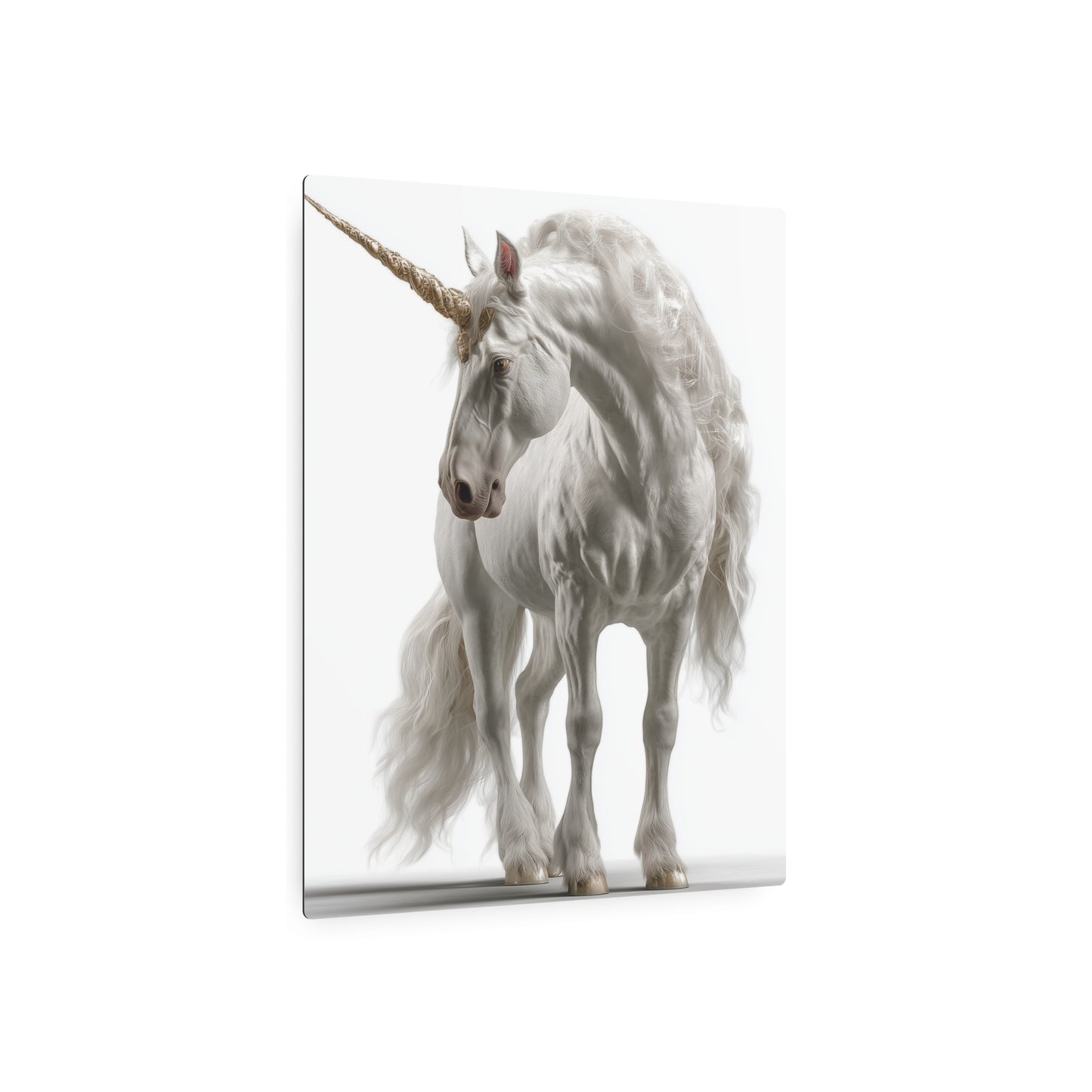 "Enchanting White Unicorn Metal Wall Art | Premium Full-Length Unicorn Design"