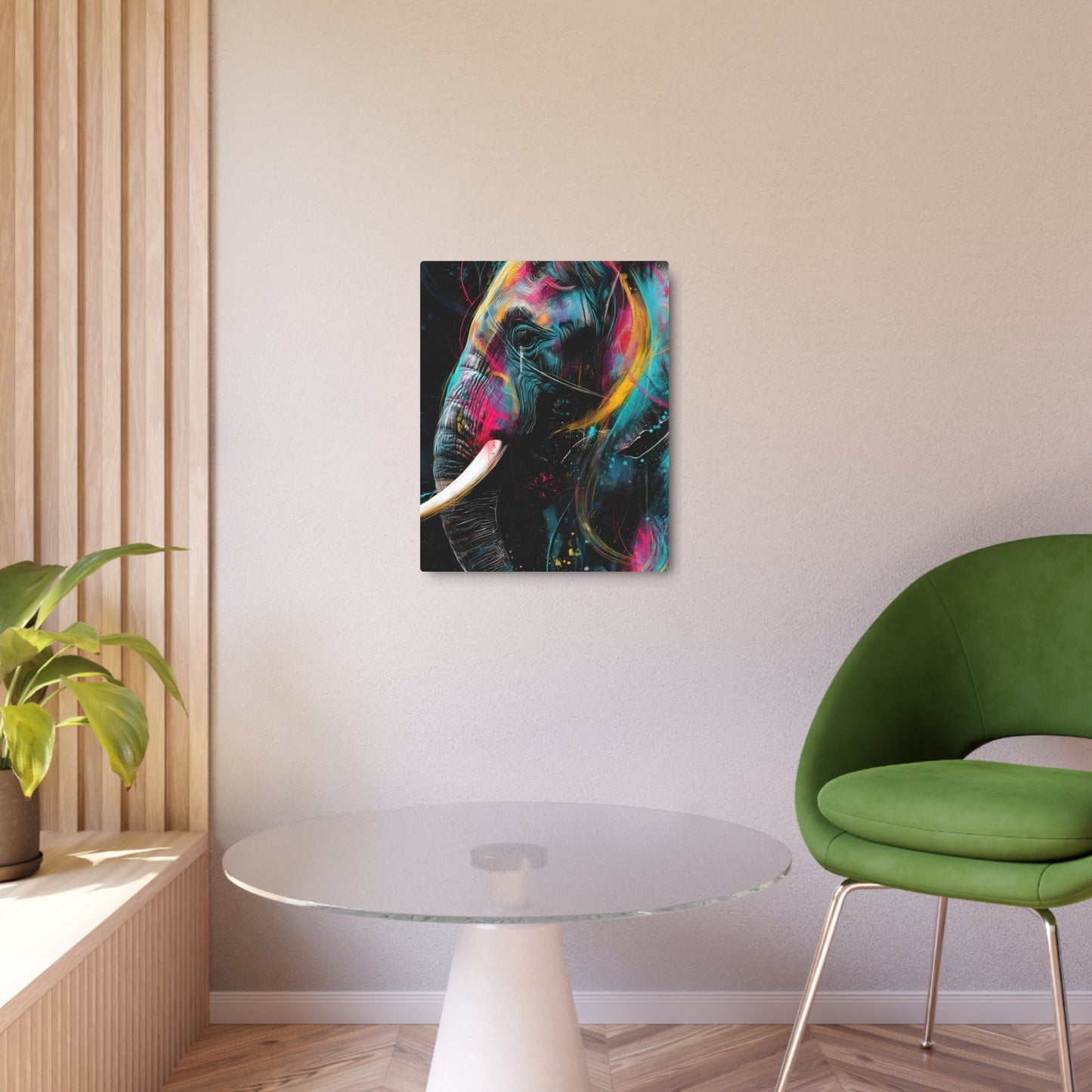Punk Rock Elephant Graffiti Art Metal Wall Sign