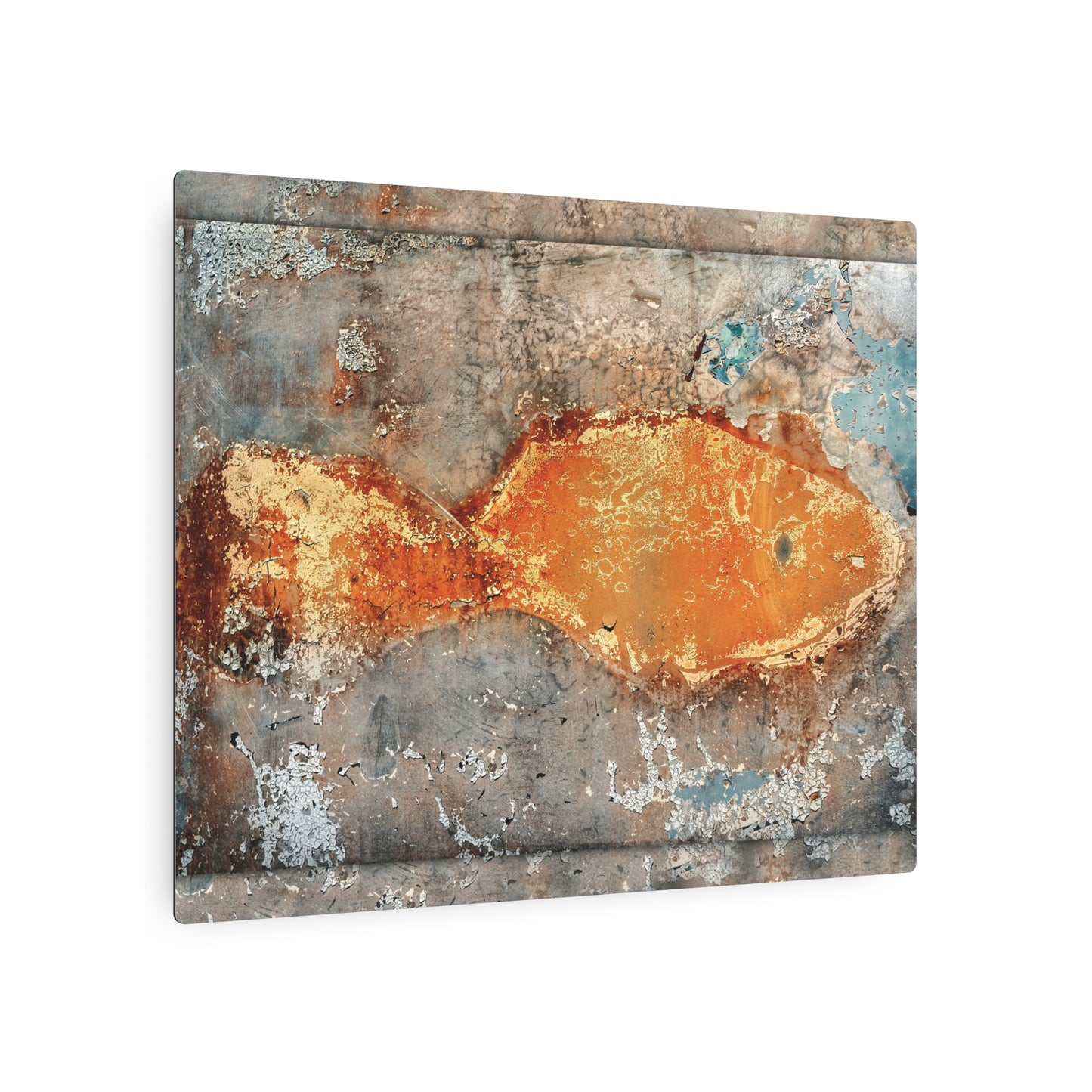 Abstract Rust Fish Portrait - 16x20 Custom Metal Print by Artist Asia Popinska