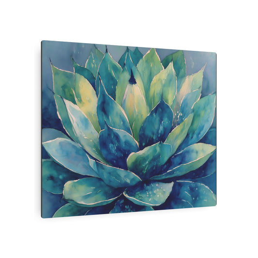 Georgia O'Keeffe Inspired Metal Wall Art, Agave Watercolor Painting - Metal Wall Art Print