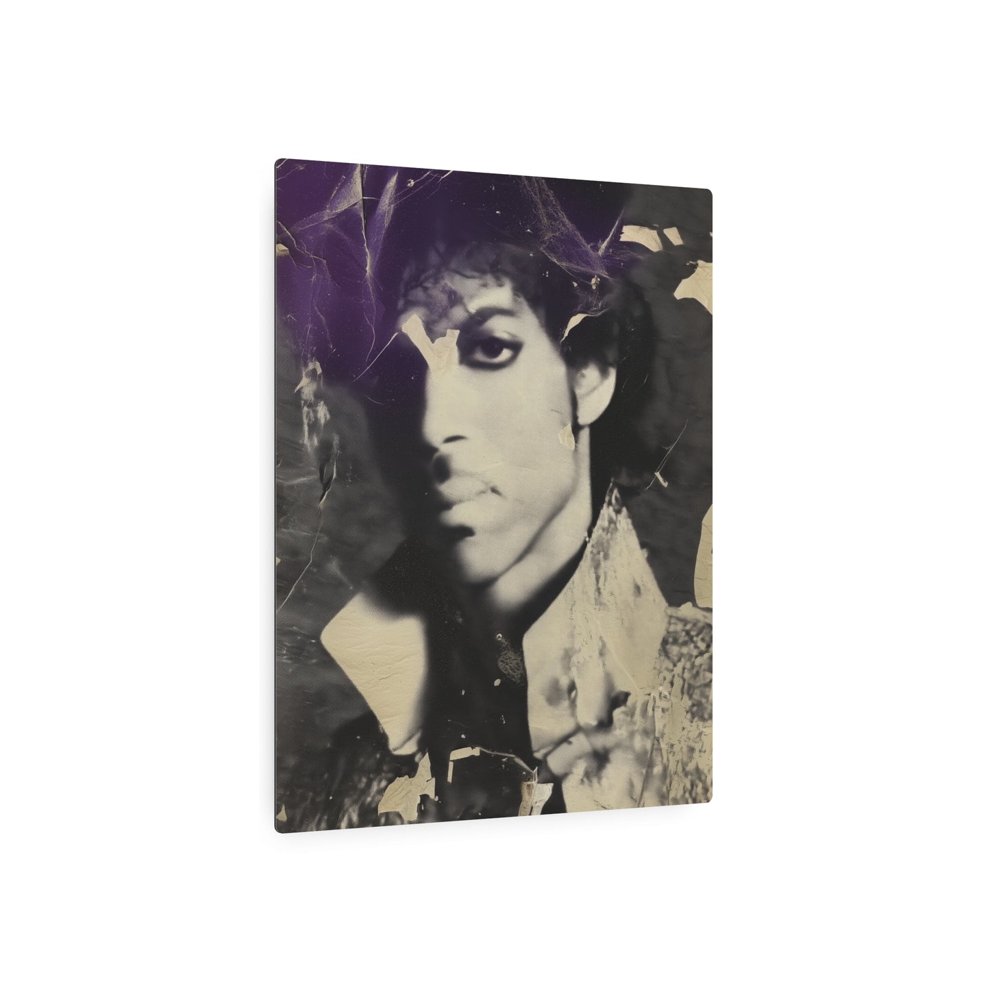 Distressed Metal Wall Art Sign Featuring Iconic Singer Prince in His Prime