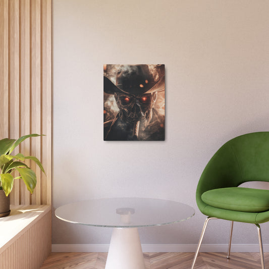 Titanium Cowboy - Evil Skull with Red Eyes - Bold 16x20 Metal Print - Metal Wall Art Print