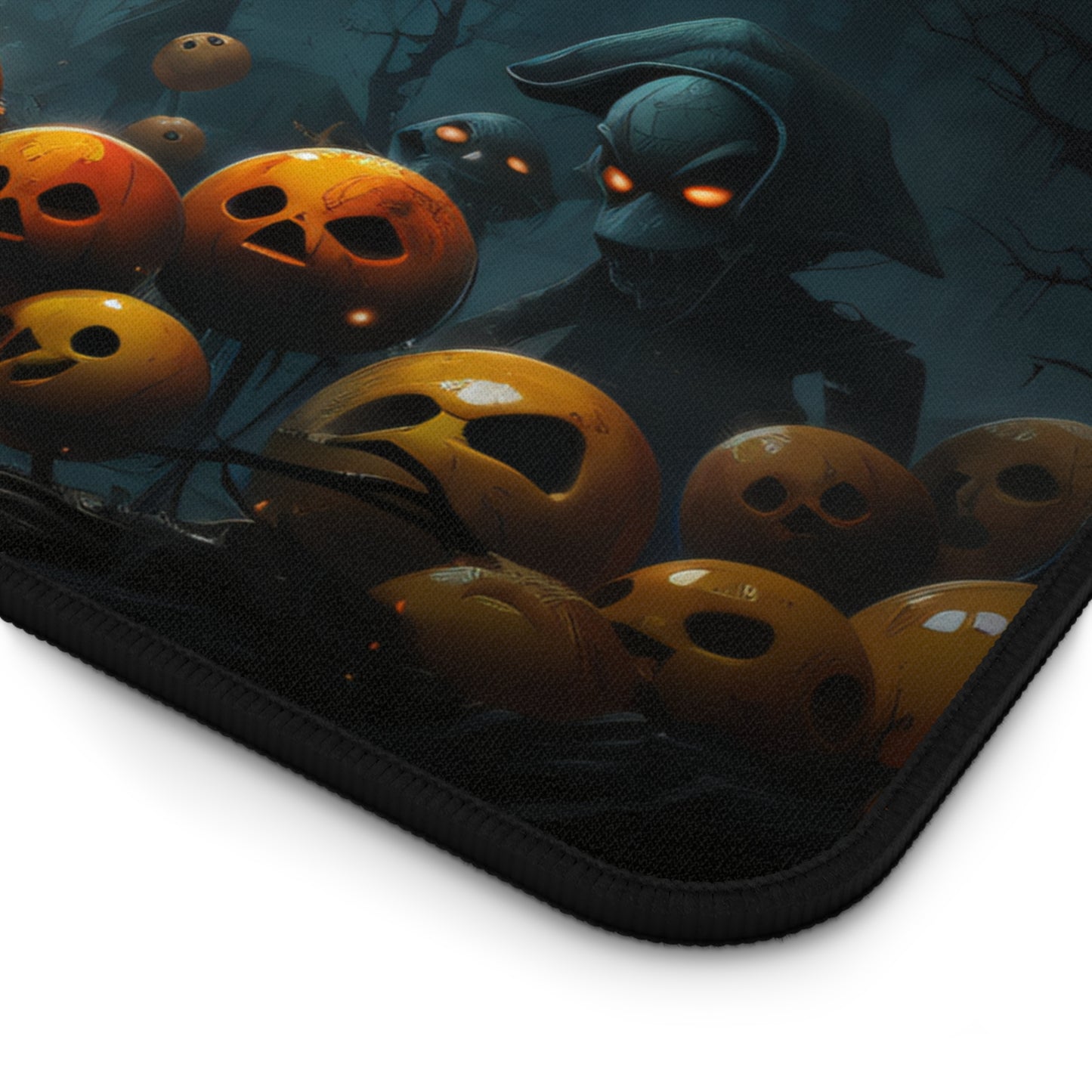 The Most Incredible Halloween Desk Mat - Spooky Skeleton Guy - 12x22in Neoprene - Most Incredible Art, Spooky Artwork, Halloween Scene