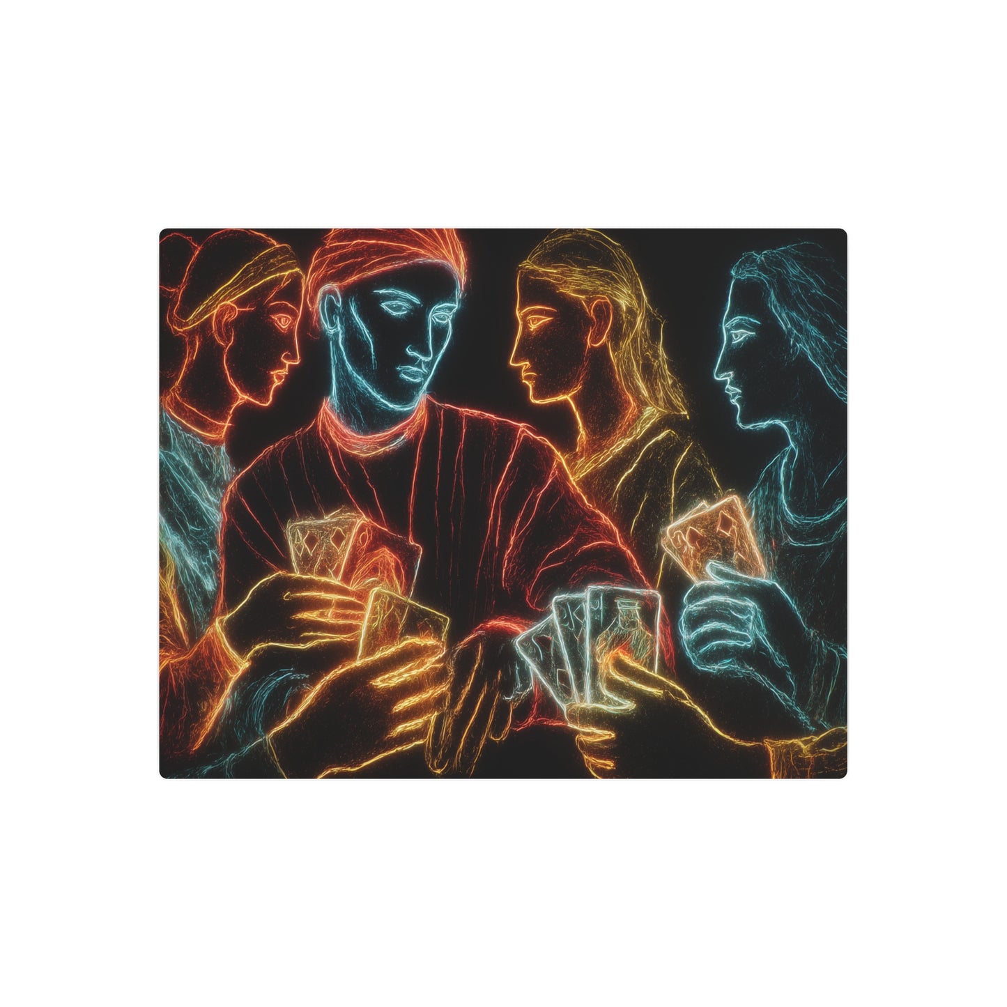 Picasso-Style Sketch Print Games Themed Metal Wall Art Sign