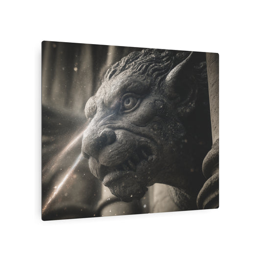 Picasso Style Metal Gargoyle Wall Art, Gothic Sketch Decor - Metal Wall Art Print