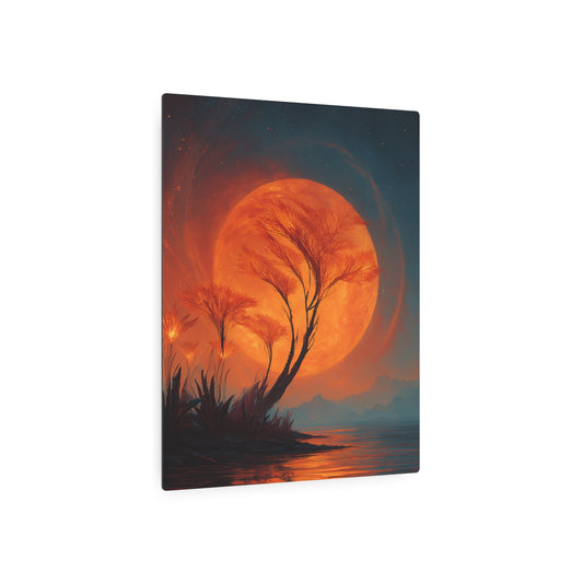 Bioluminescent Alien Landscape Metal Wall Art Sign - Metal Wall Art Print