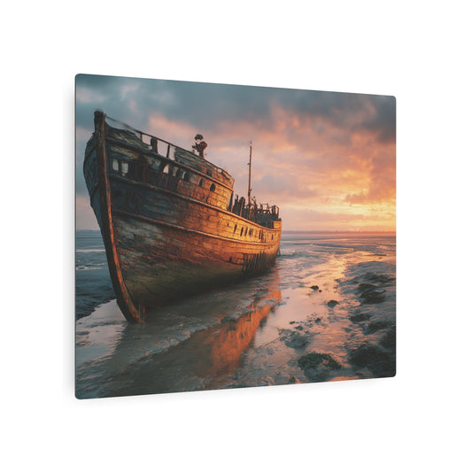 Nautical Pirate Ship Metal Wall Art - Marine Themed Decor for your Home - Metal Wall Art Print