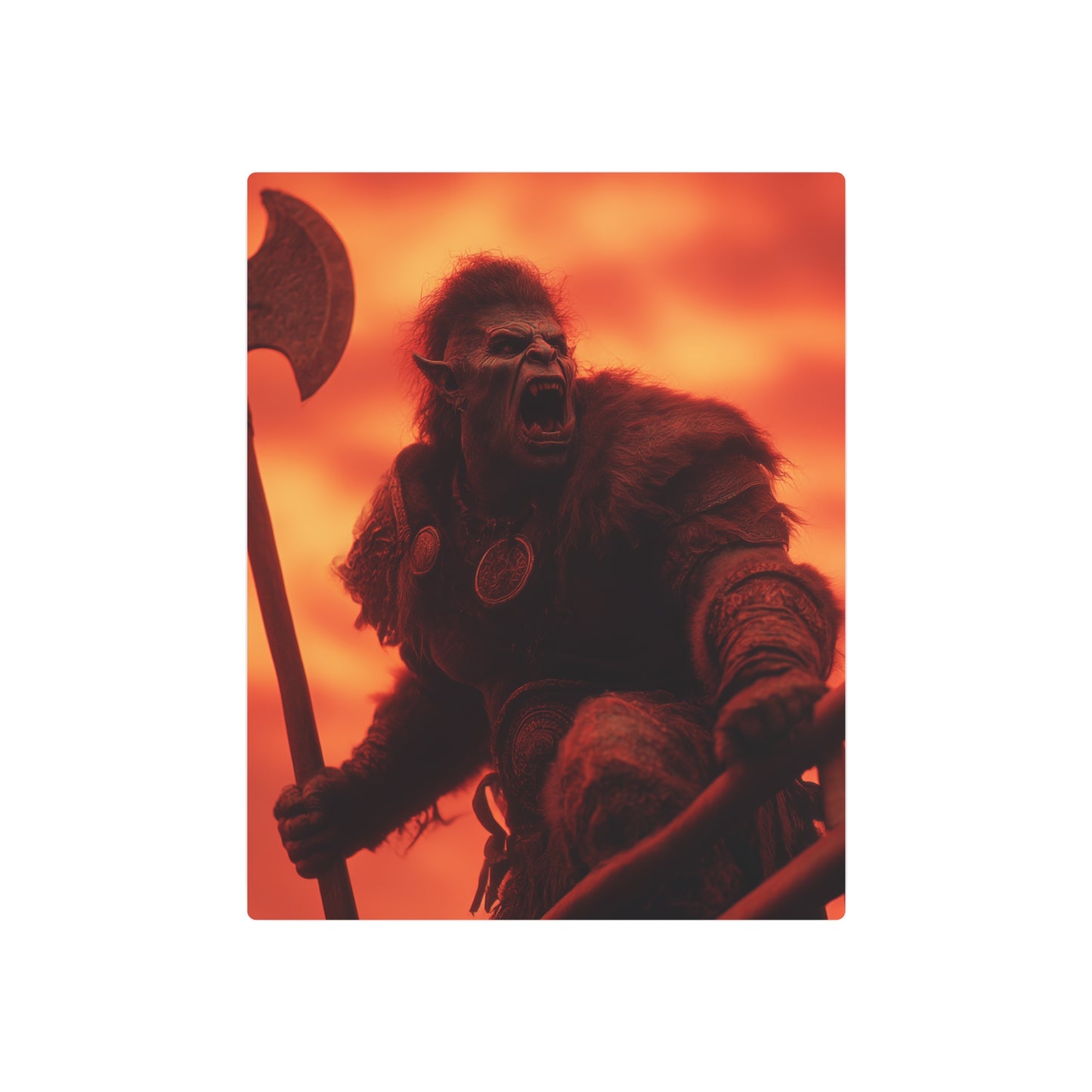 Orc Warlord Wall Art - Agfa CT Precisa Metallic Print Artwork - Metal Wall Art Print