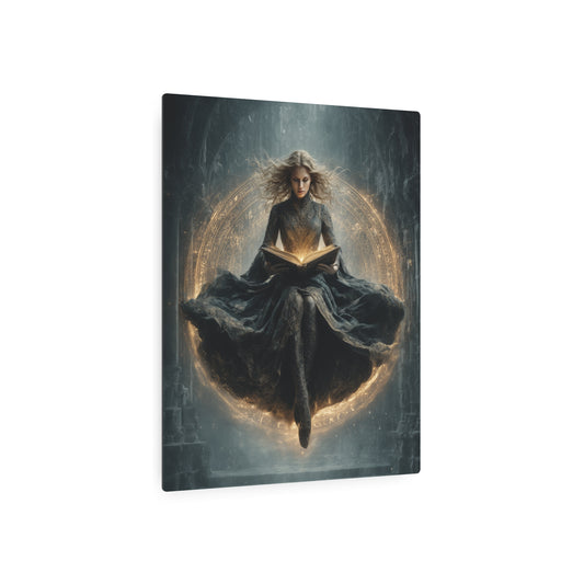 Gothic Castle Ruins Print: Female Sorceress Metal Wall Art - Metal Wall Art Print
