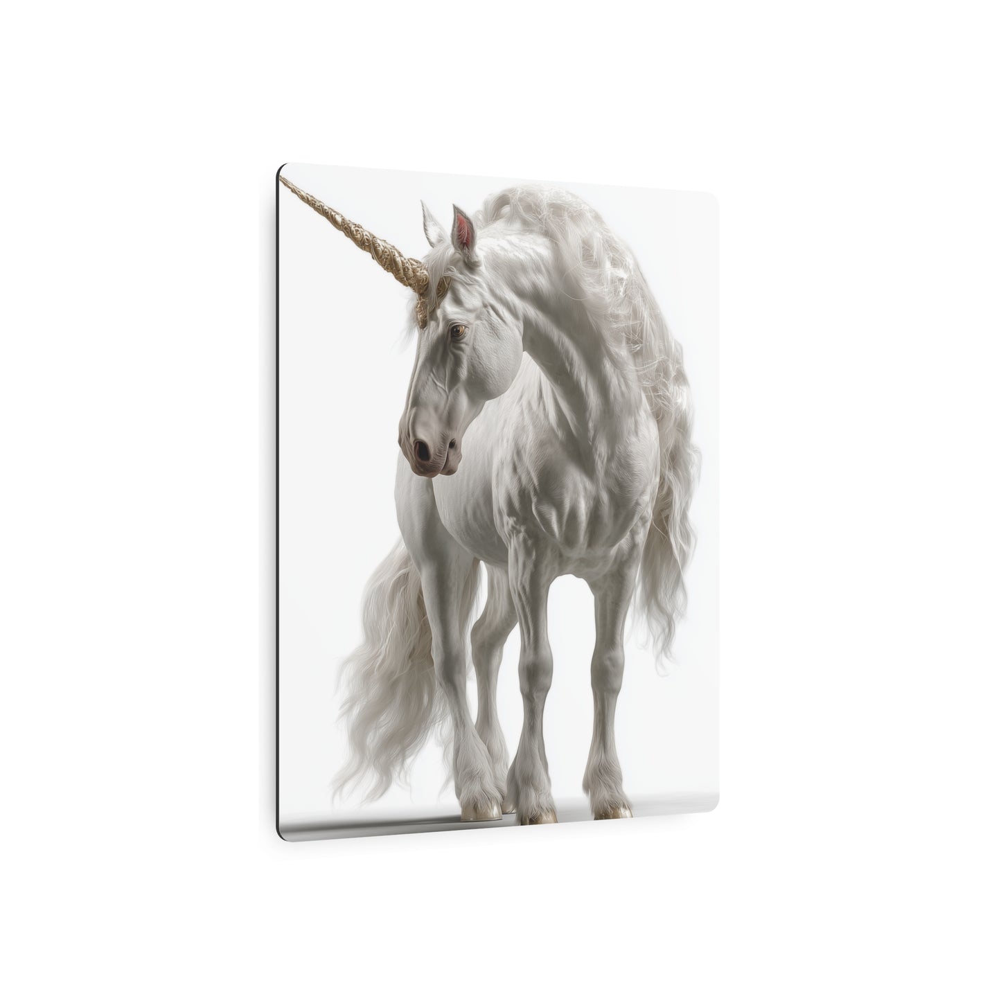 "Enchanting White Unicorn Metal Wall Art | Premium Full-Length Unicorn Design"