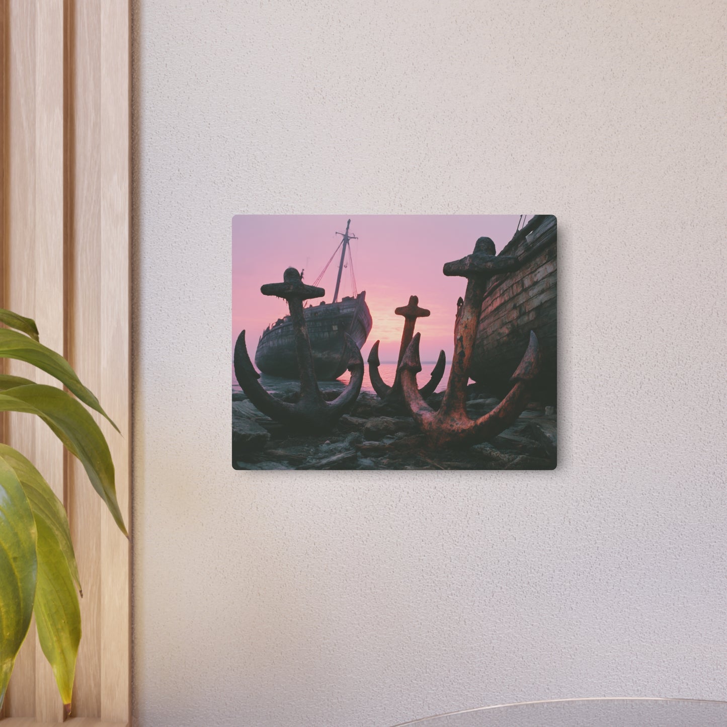 Rustic Anchor Boat Photography Art print Metal Wall Art Sign