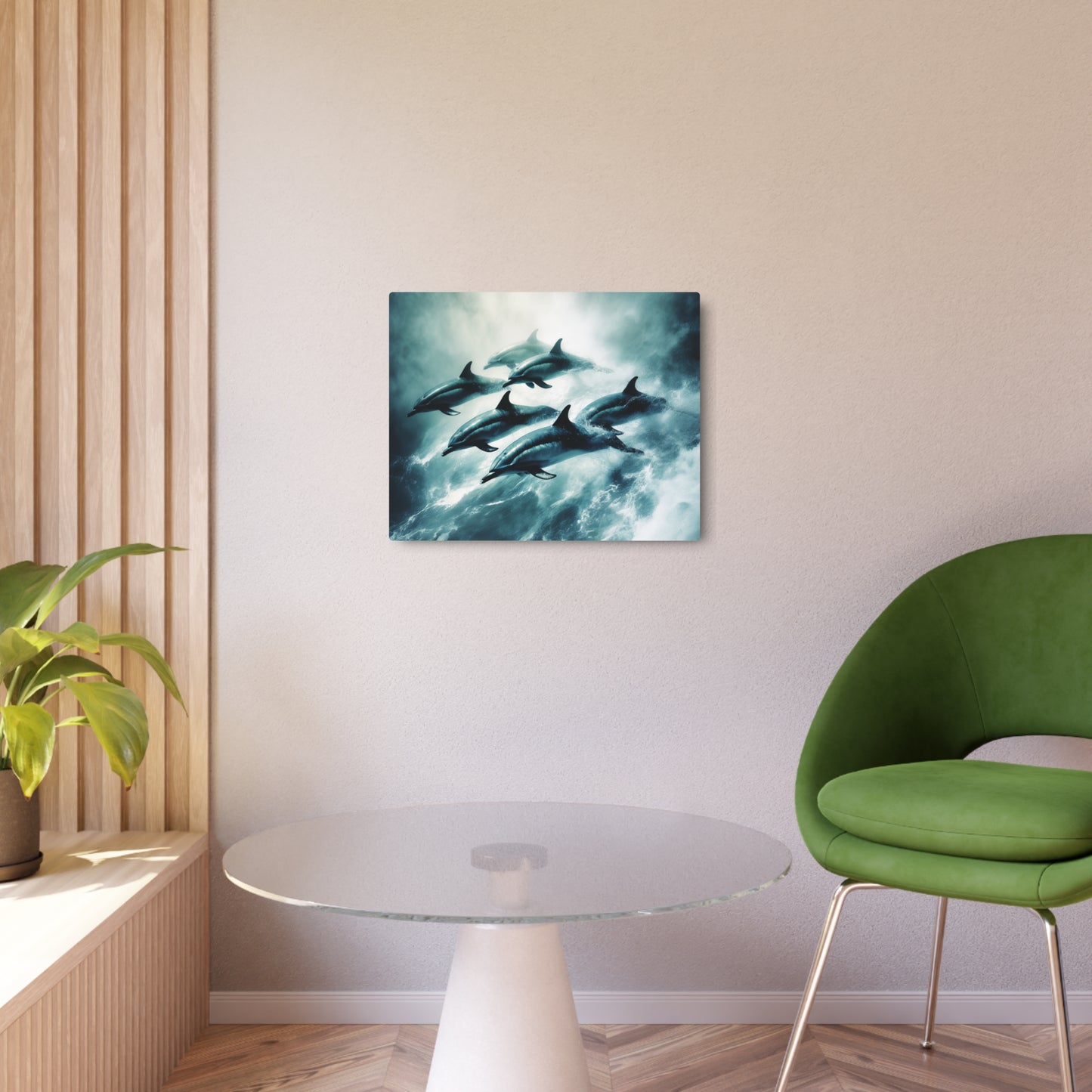 Kazimir Malevich Inspired Abstract Dolphin Metal Wall Art