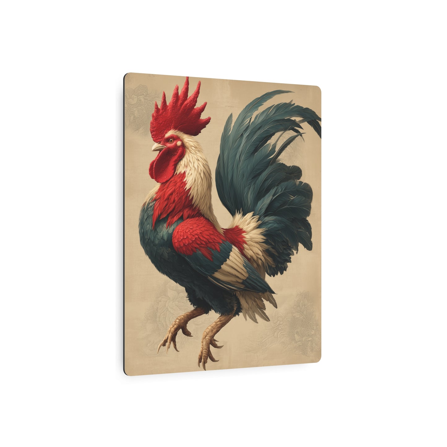 Animated Fighting Rooster Metal Wall Art Sign - One-of-a Kind Decor Piece