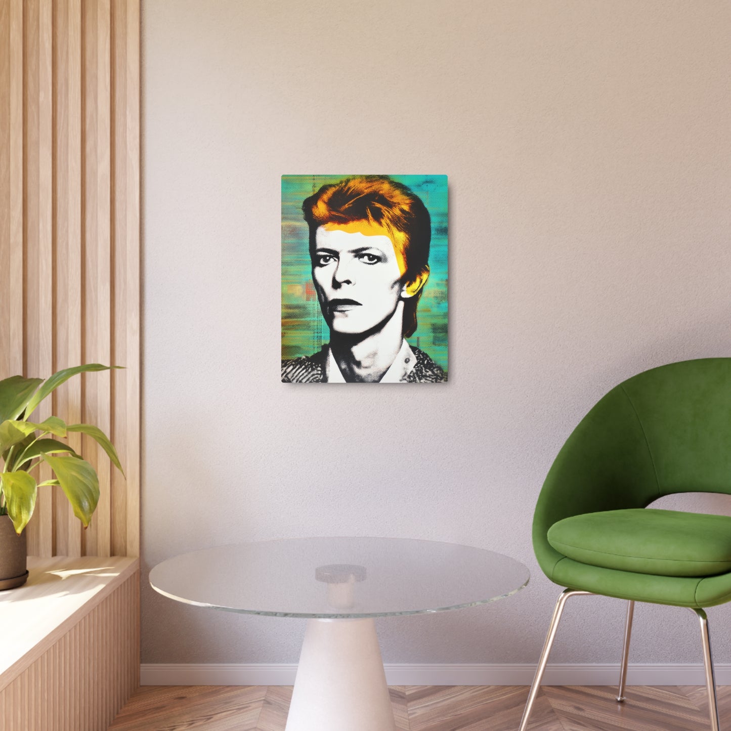 "Unique Metal Sign Art - David Bowie in Shepard Fairey Pop Art Style"