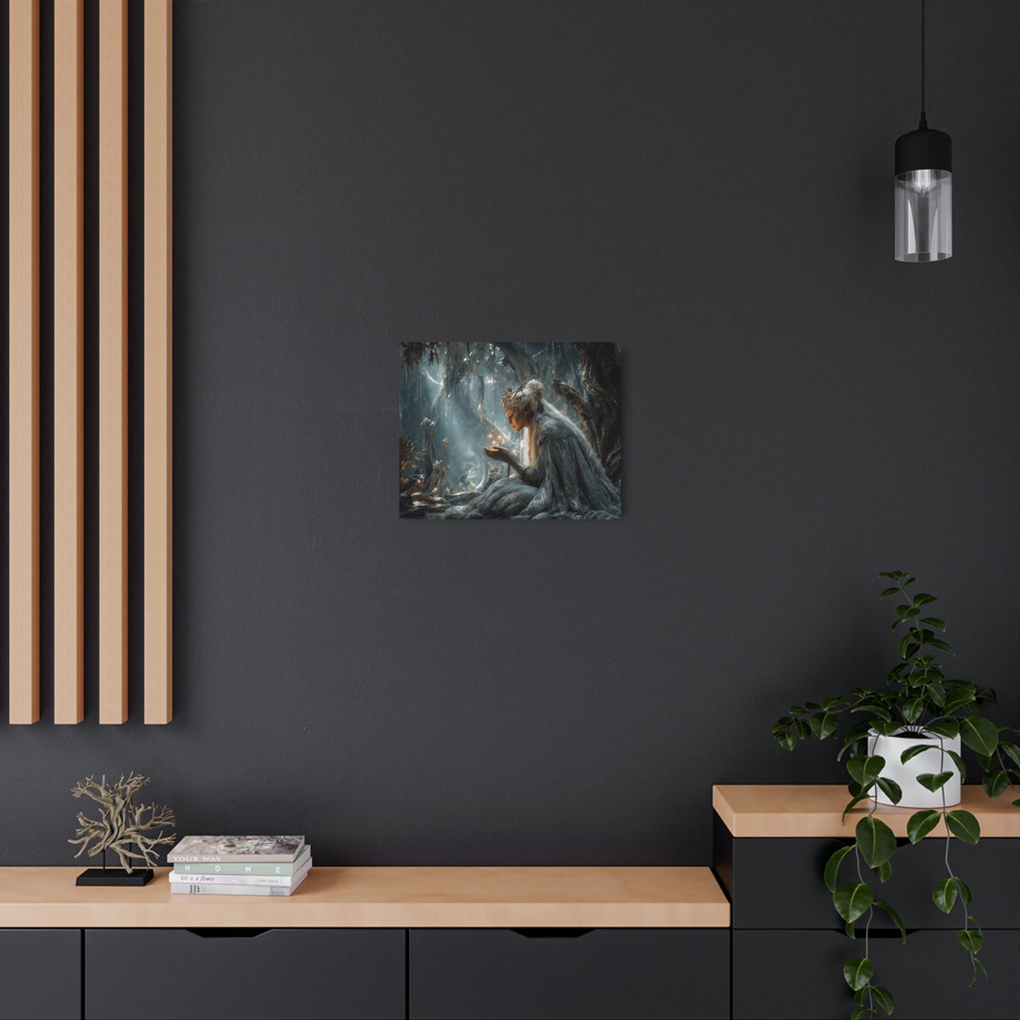Mystical Forest Elf Radiant Star: Unique Metal Art Wall Print