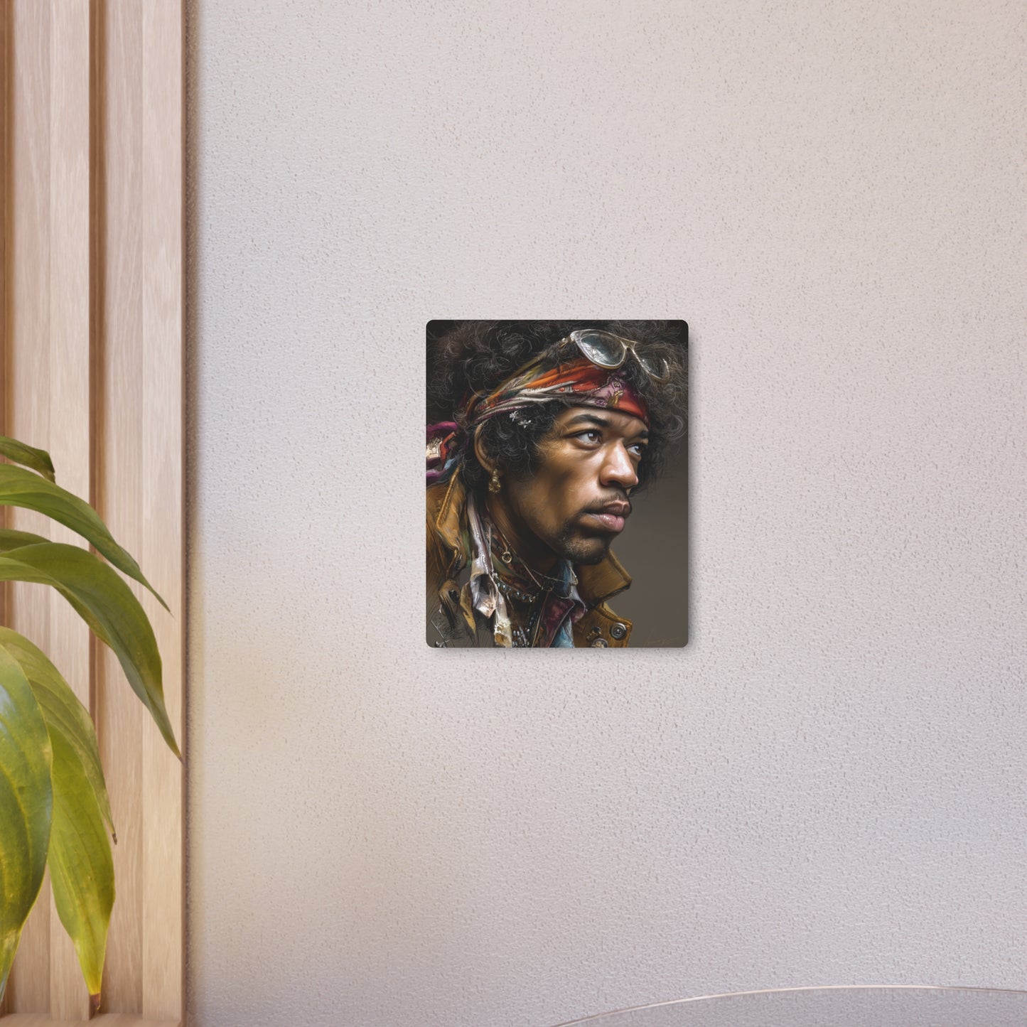 "Jimi Hendrix Legendary Color Side-Pose Metal Wall Art"
