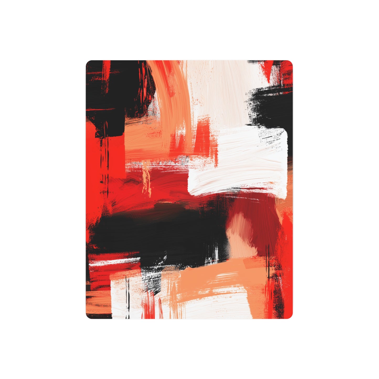 Abstract Bold Red & Black Digital Painting Metal Wall Art - Metal Wall Art Print