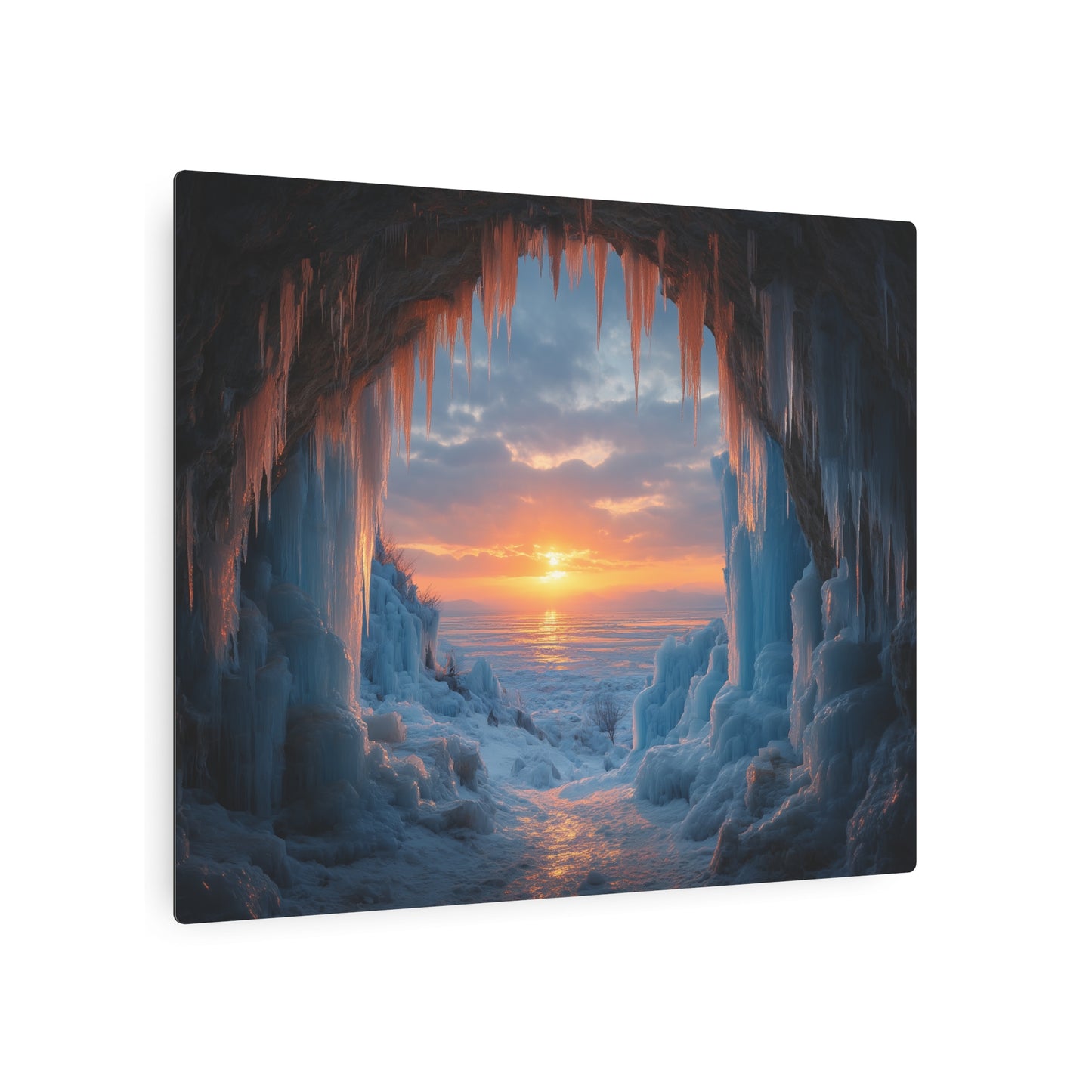 Captivating Fantasy Ice Caves Metal Wall Art Print - Metal Wall Art Print