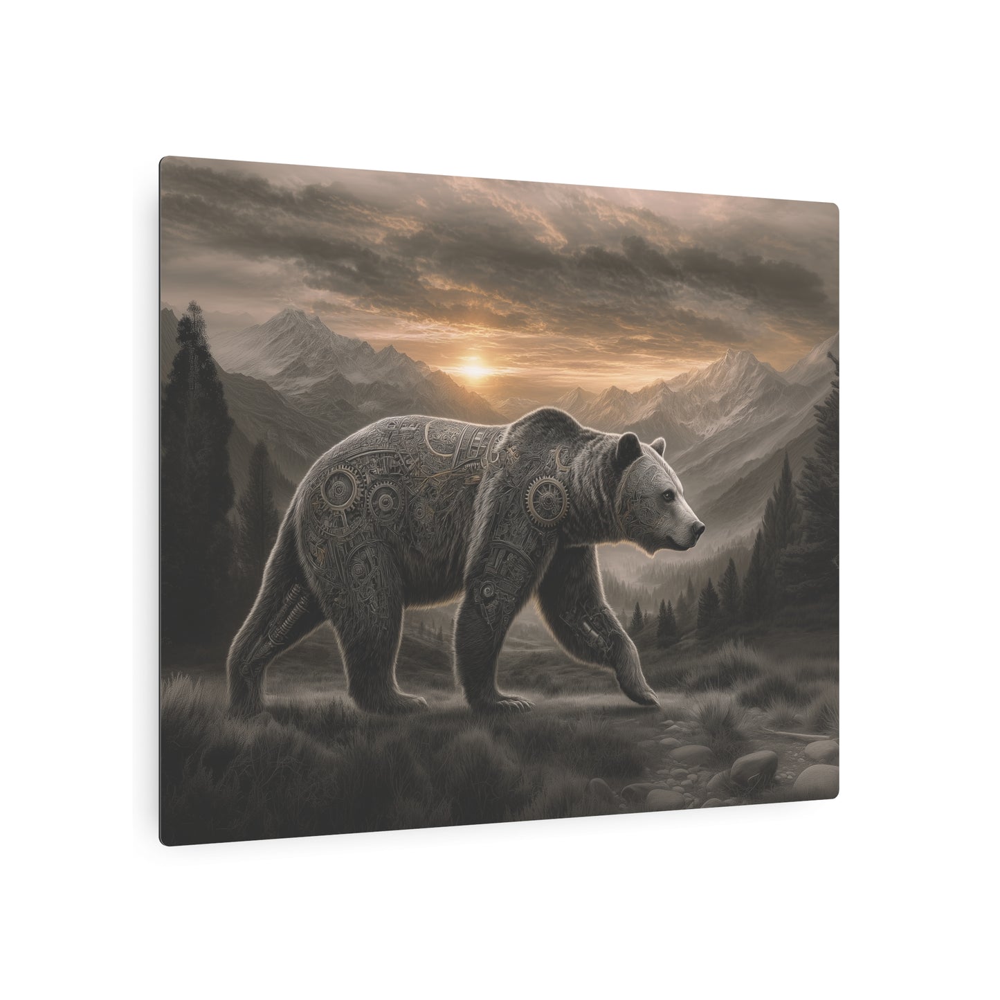 Sunrise Low: Steampunk Wildlife Metal Wall Art Sign