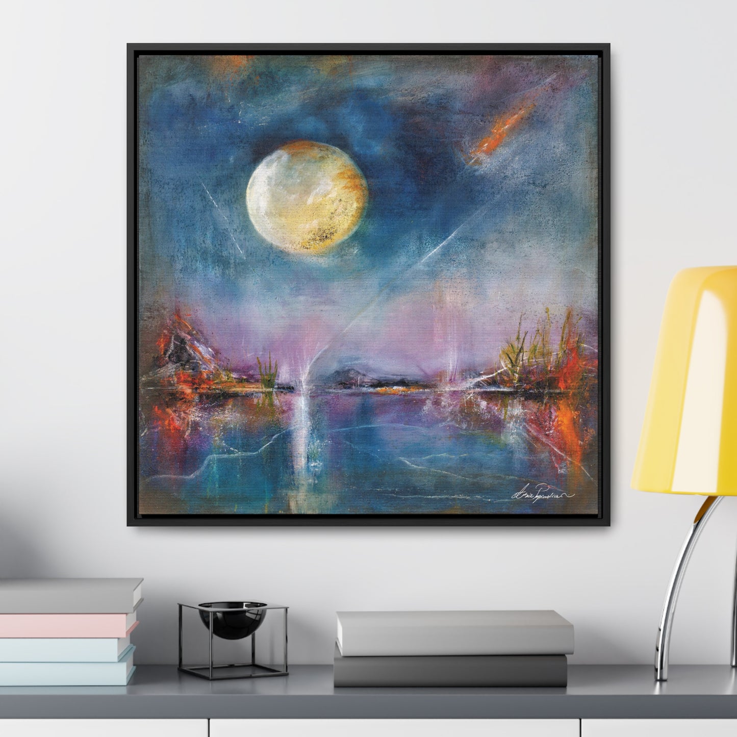 Celestial Feast by Asia Popinska, Celestial Art Painting Reprint on Floating Gallery Canvas - Metal Wall Art Print