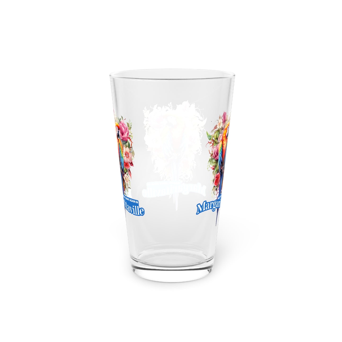 Jimmy Buffett Tribute Pint Glass - 16oz - Colorful Macaw Parrot - Margaritaville, Custom Design, Legendary Iconic Singer, Parrotheads - Metal Wall Art Print