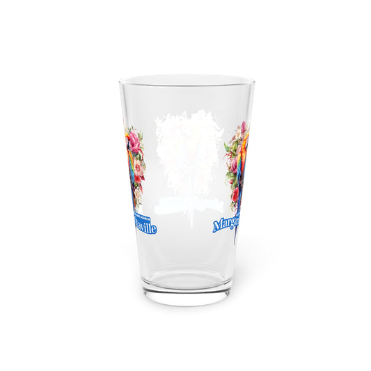 Jimmy Buffett Tribute Pint Glass - 16oz - Colorful Macaw Parrot - Margaritaville, Custom Design, Legendary Iconic Singer, Parrotheads - Metal Wall Art Print
