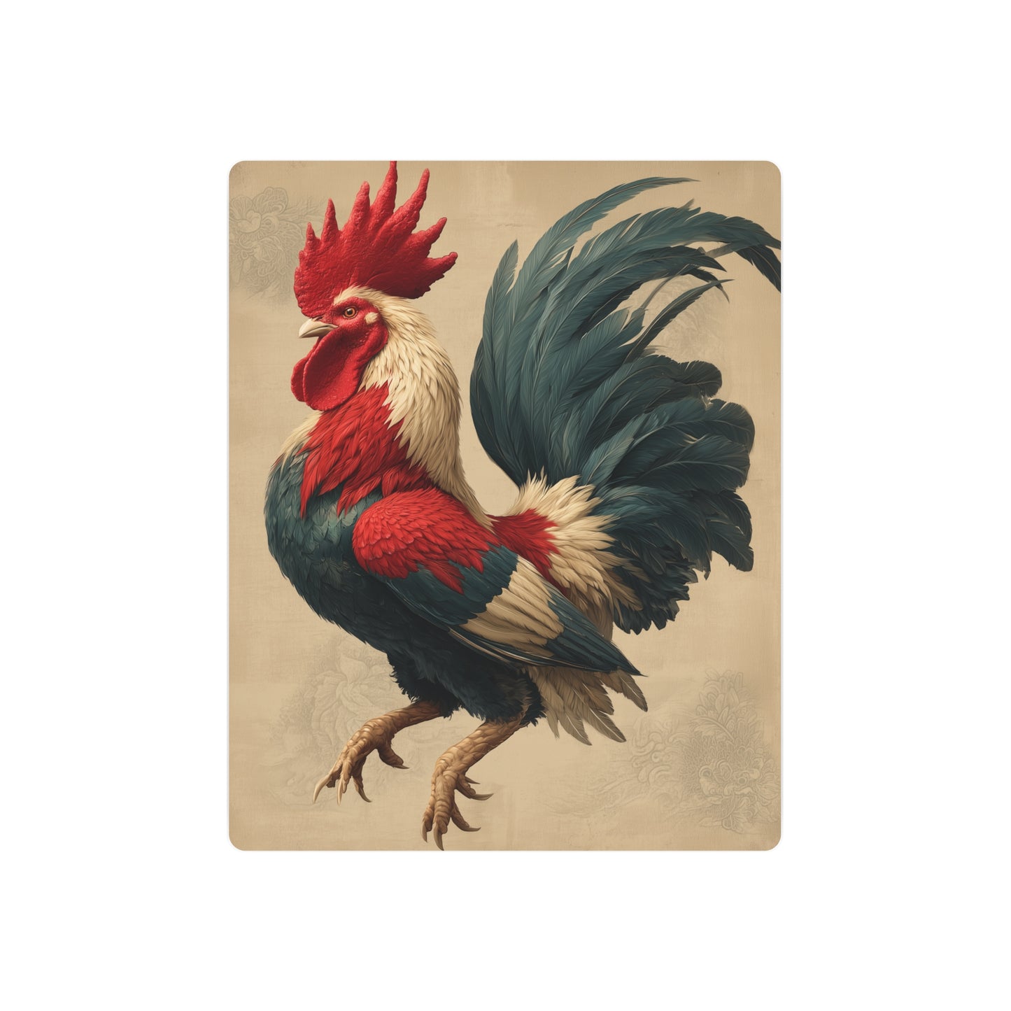 Animated Fighting Rooster Metal Wall Art Sign - One-of-a Kind Decor Piece - Metal Wall Art Print