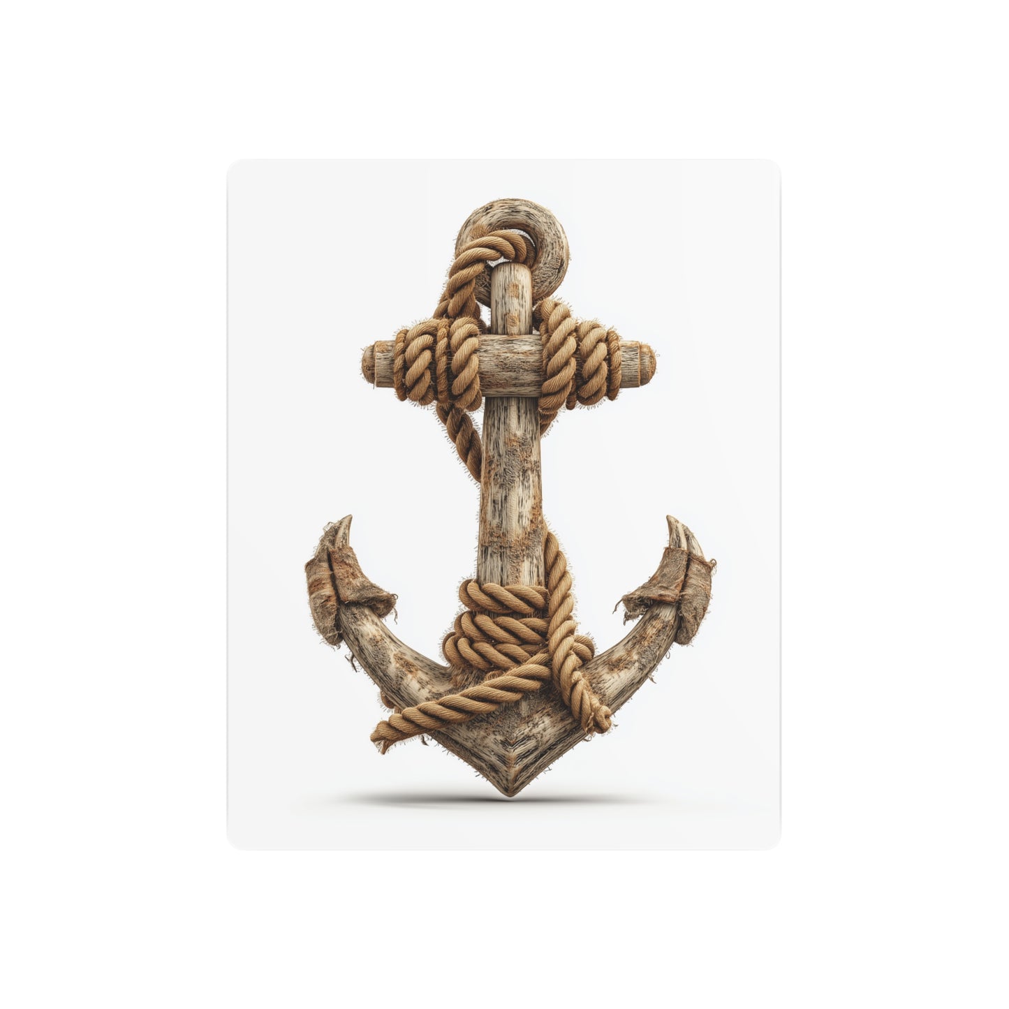 Nautical Chic Metal Wall Art: Traditional Anchor & Rope Design - Metal Wall Art Print
