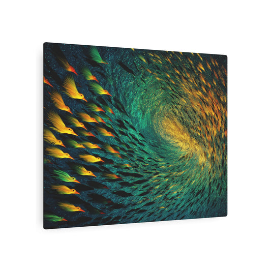 Kazimir Malevich Inspired Abstract Wildlife Metal Wall Art - Iridescent Colors - Metal Wall Art Print