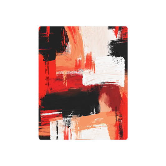 Abstract Bold Red & Black Digital Painting Metal Wall Art - Metal Wall Art Print