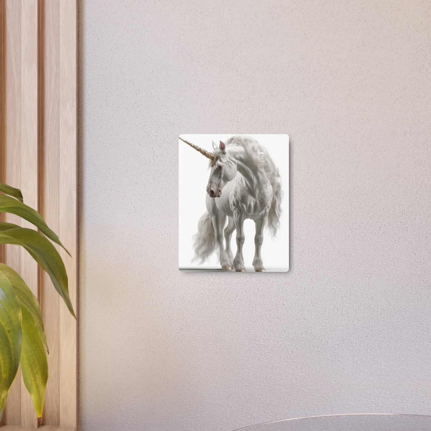 "Enchanting White Unicorn Metal Wall Art | Premium Full-Length Unicorn Design"