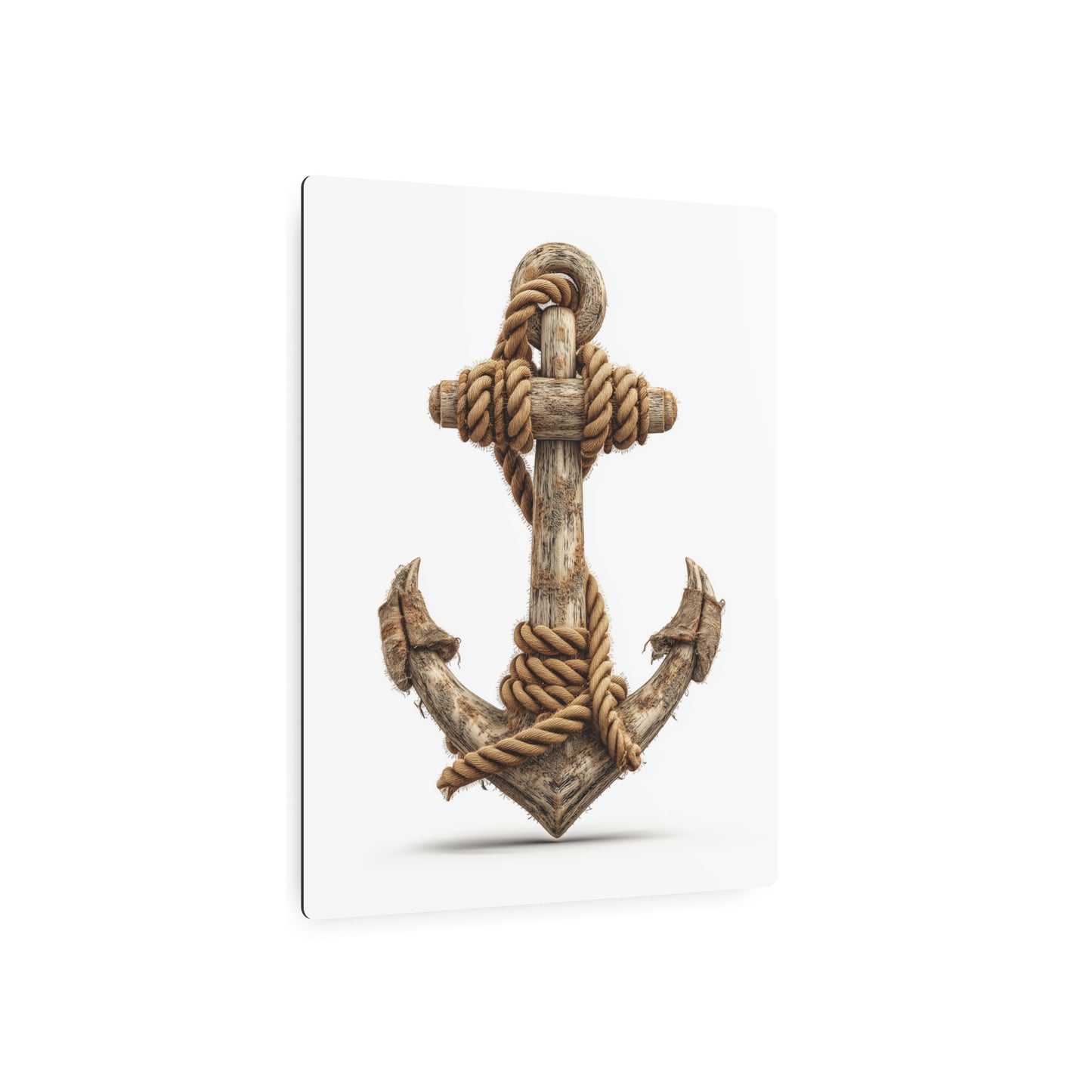 Nautical Chic Metal Wall Art: Traditional Anchor & Rope Design