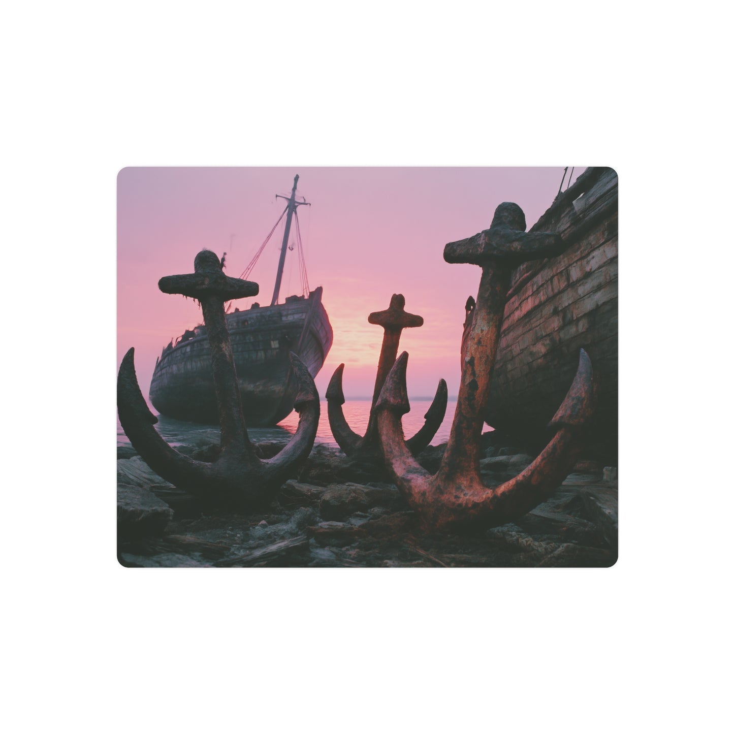 Rustic Anchor Boat Photography Art print Metal Wall Art Sign - Metal Wall Art Print