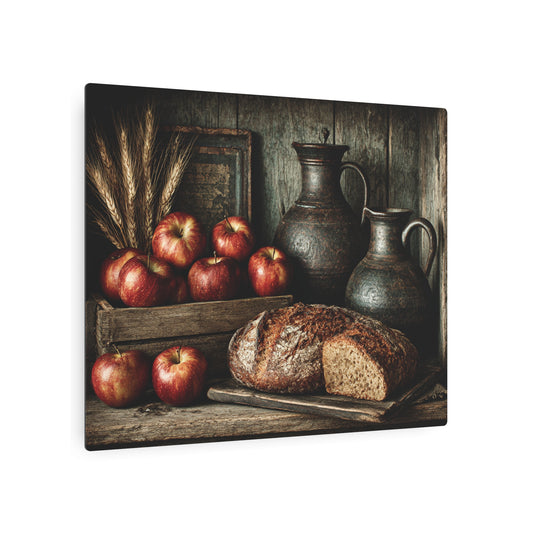 Rustic Metal Wall Art Print for Kitchen Decor – Eye-Catching Still Life - Metal Wall Art Print