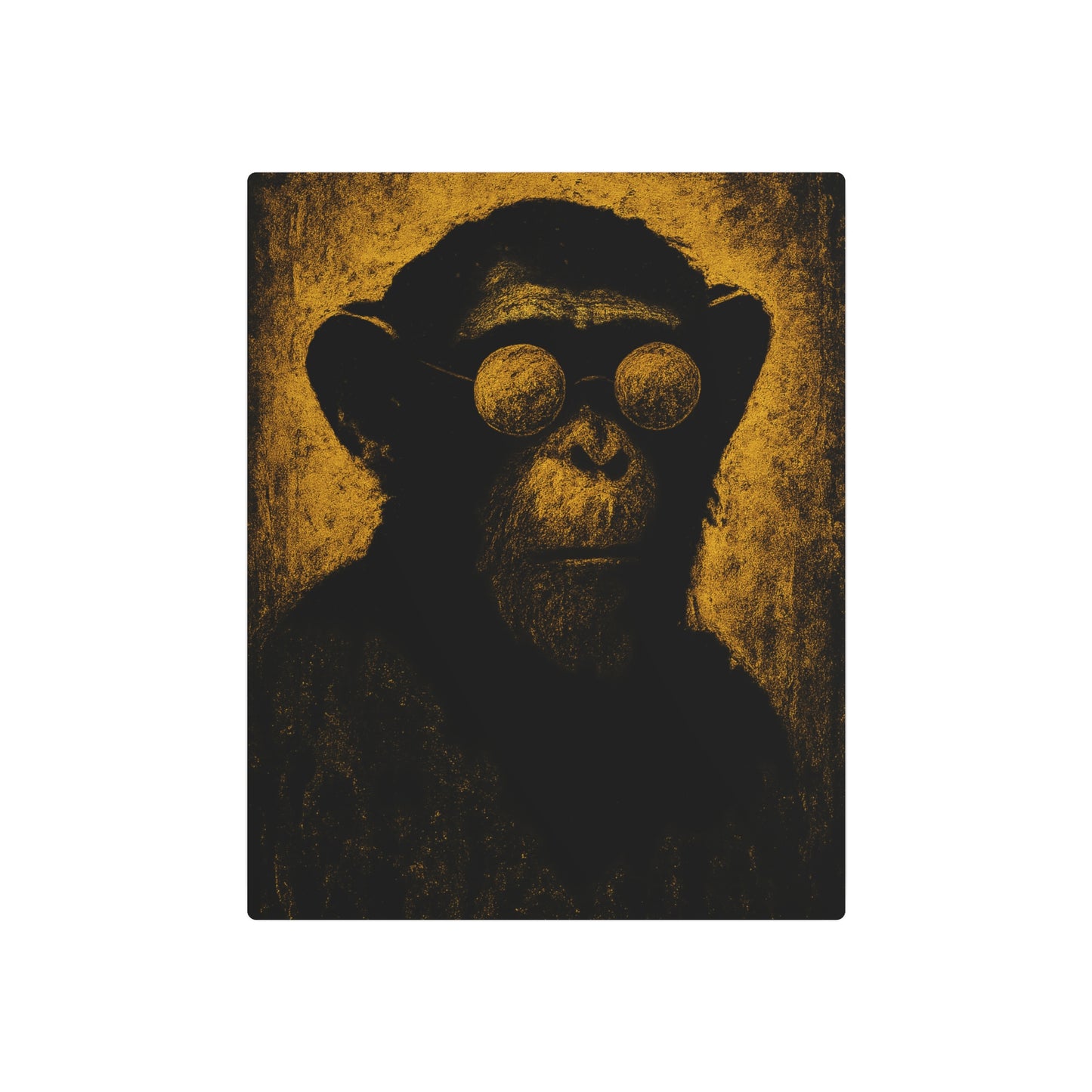 Chimpanzee Silhouette Metal Wall Art - Bold, Animal-Inspired Décor - Metal Wall Art Print