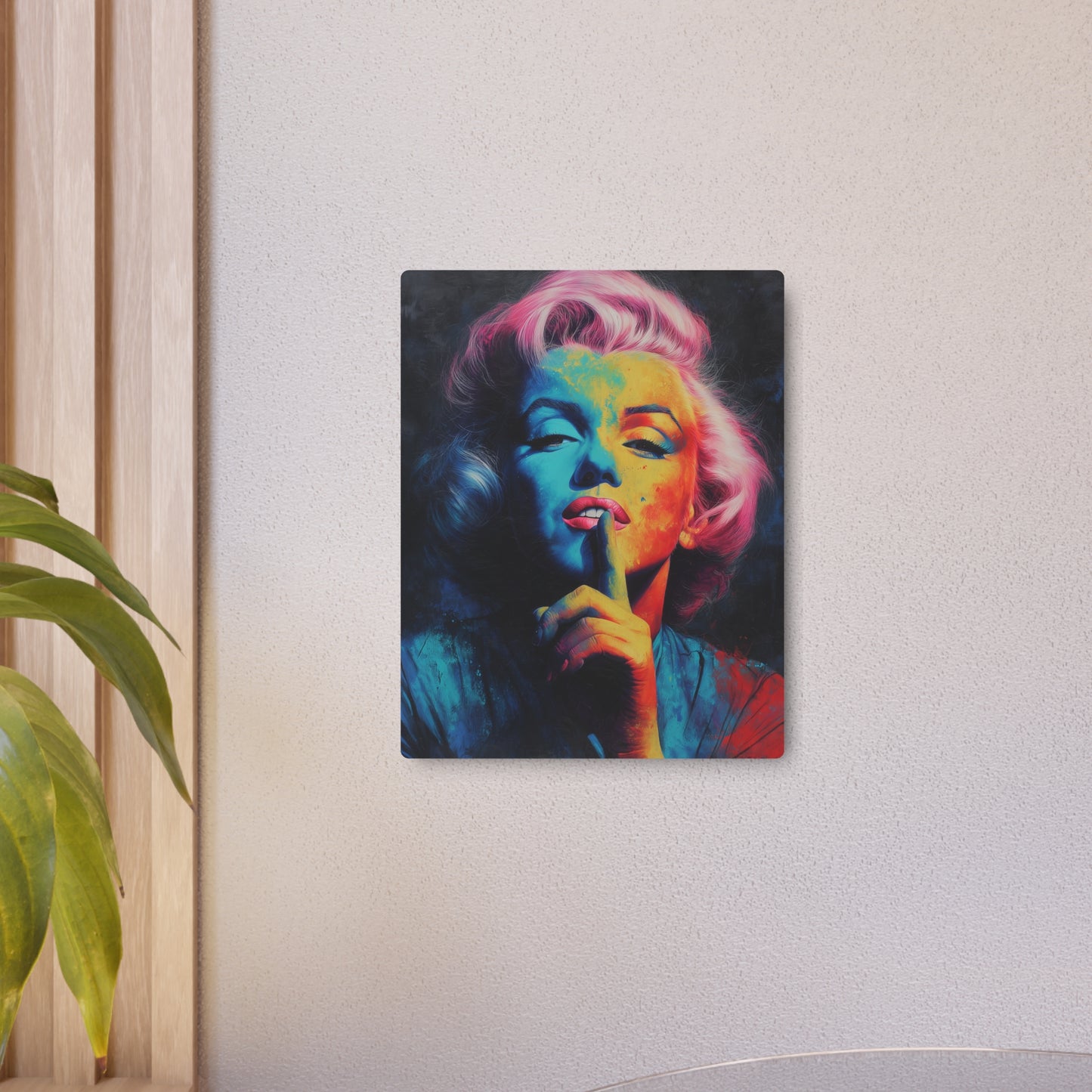 Marilyn Monroe Wall Art, Vibrant Chalk-Style Colors, Airbrushed Detail, Metal